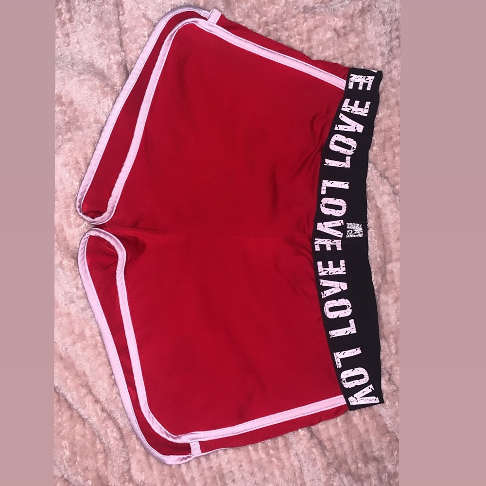 Red love shorts